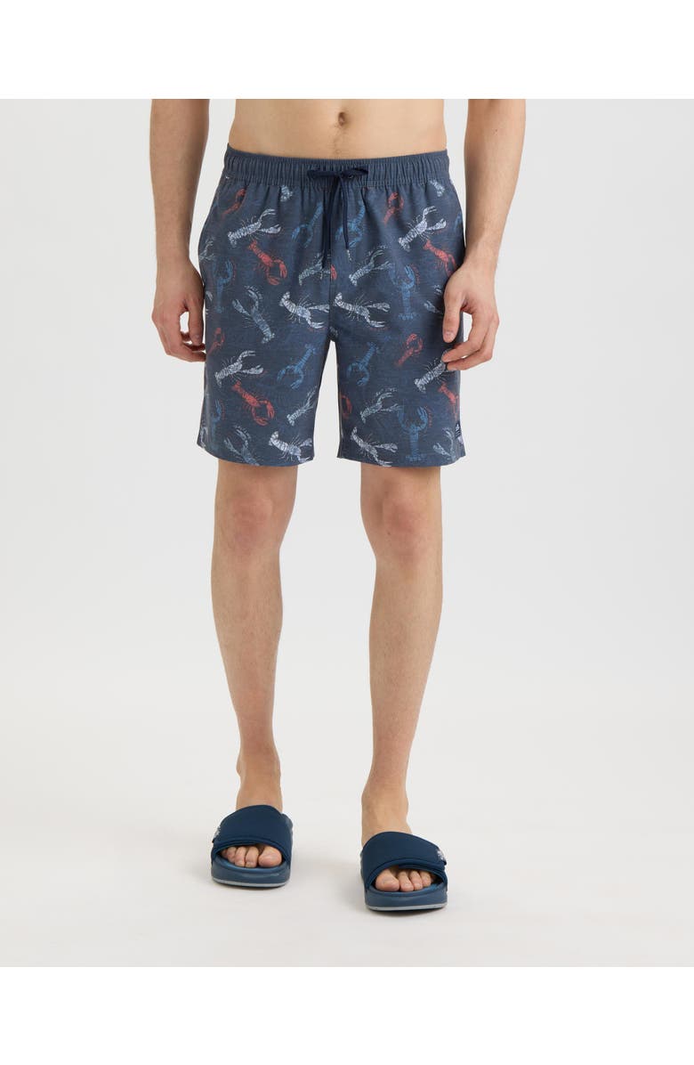 Salt Life Harbor Claws Printed Volley Boardshorts, Main, color, New Navy