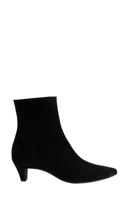 Paul Green Ciara Pointed Toe Kitten Heel Bootie In Black