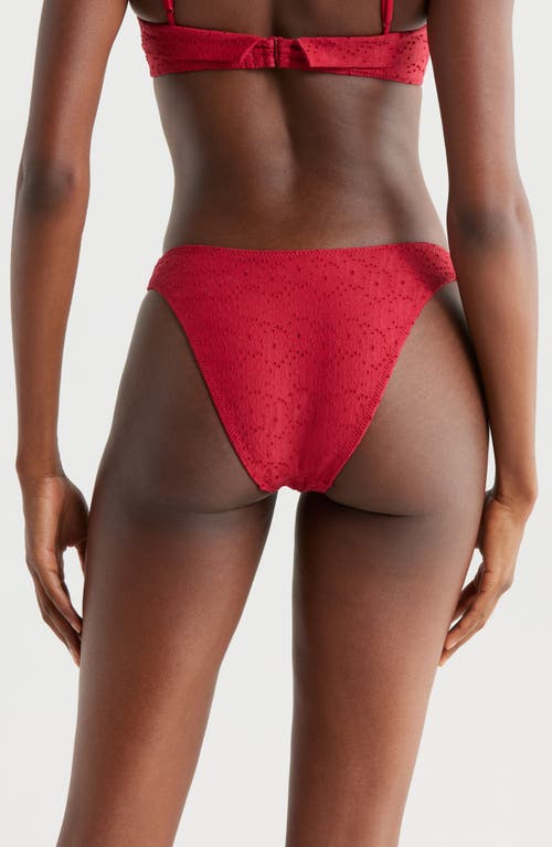 Pacsun Ramona Eyelet Bikini Bottoms In Jester Red