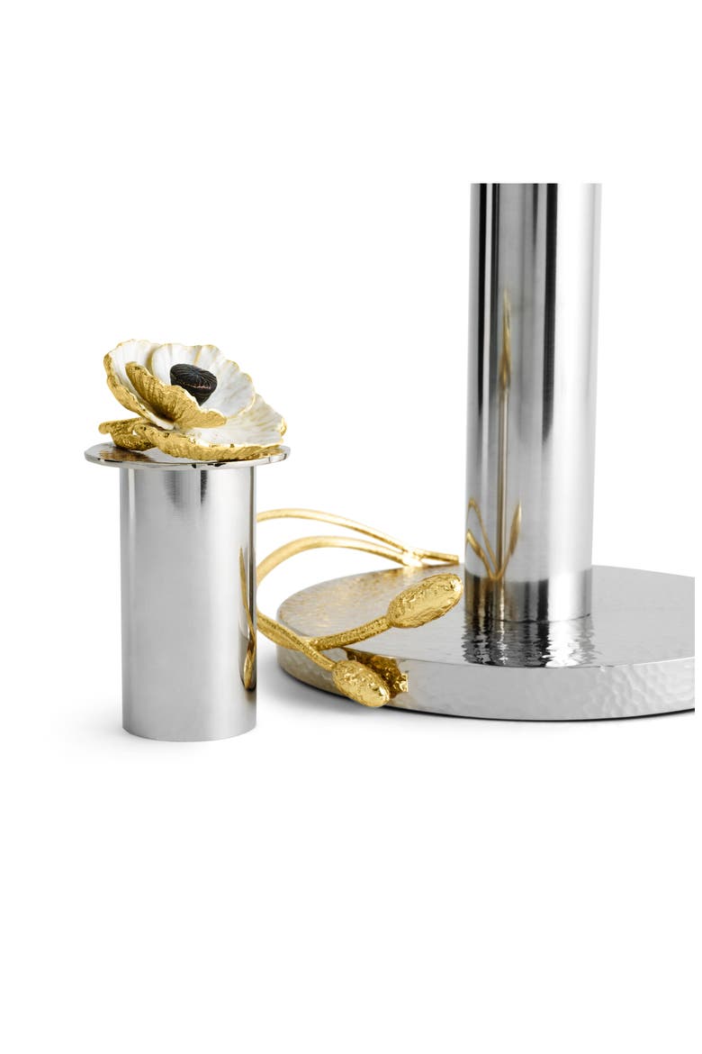 Anemone Paper Towel Holder, Alternate, color, WHITE/ SILVER/ GOLD
