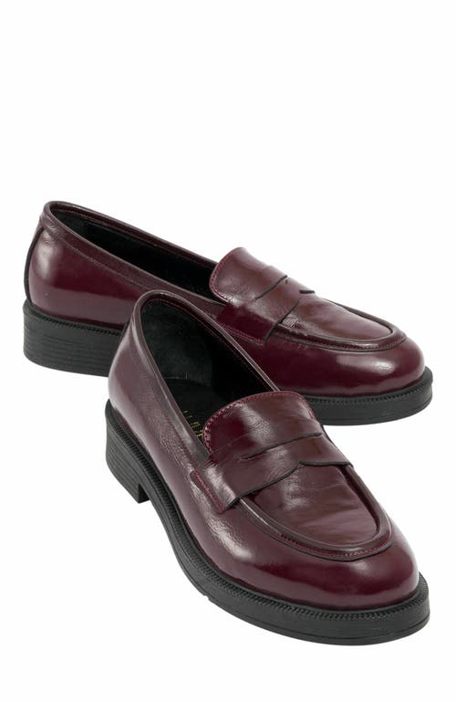 Forever & Always Shoes Bree Platform Penny Leather Loafer in Burgundy Patent Leather at Nordstrom, Size 5.5