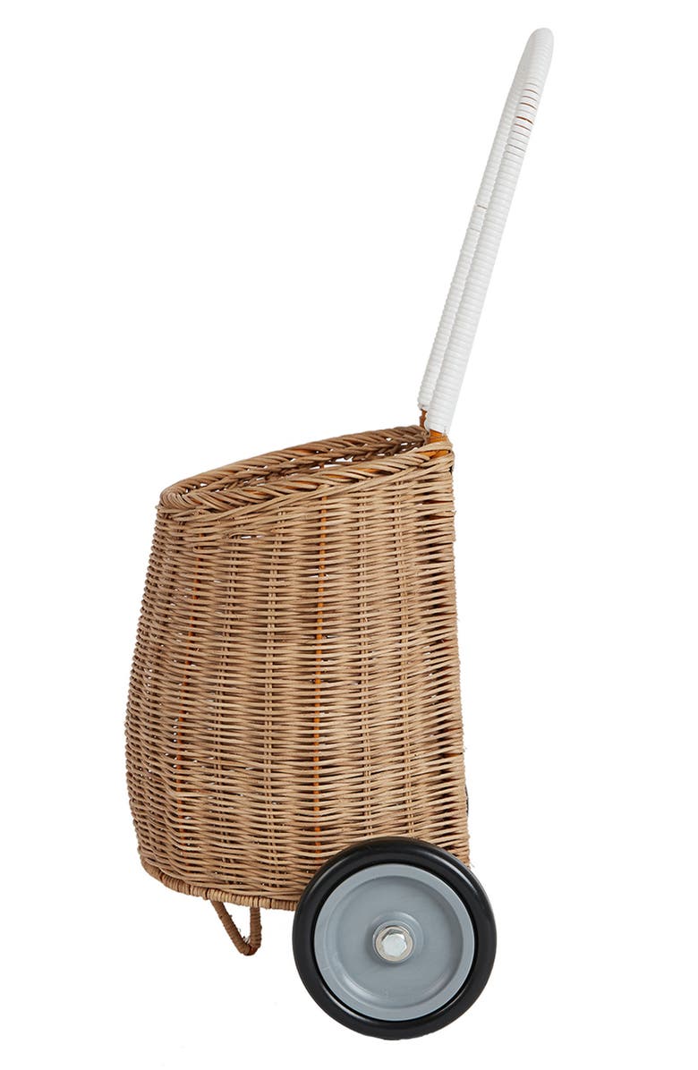 Olli Ella Luggy Wheeled Rattan Basket, Alternate, color,