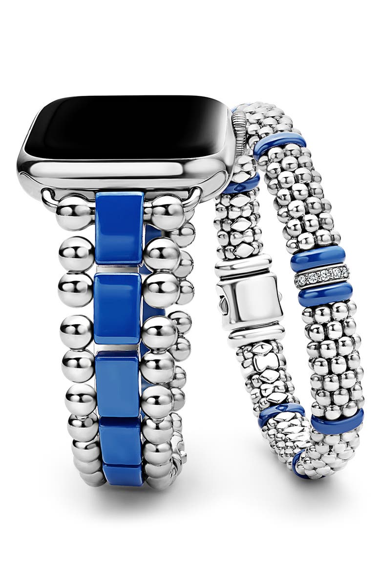 LAGOS Smart Caviar Rope Bracelet & Apple WatchÂ<sup>®</sup> Series 7\/6\/5\/4\/3\/2\/1 Bracelet Watchband Set, Main, color, 