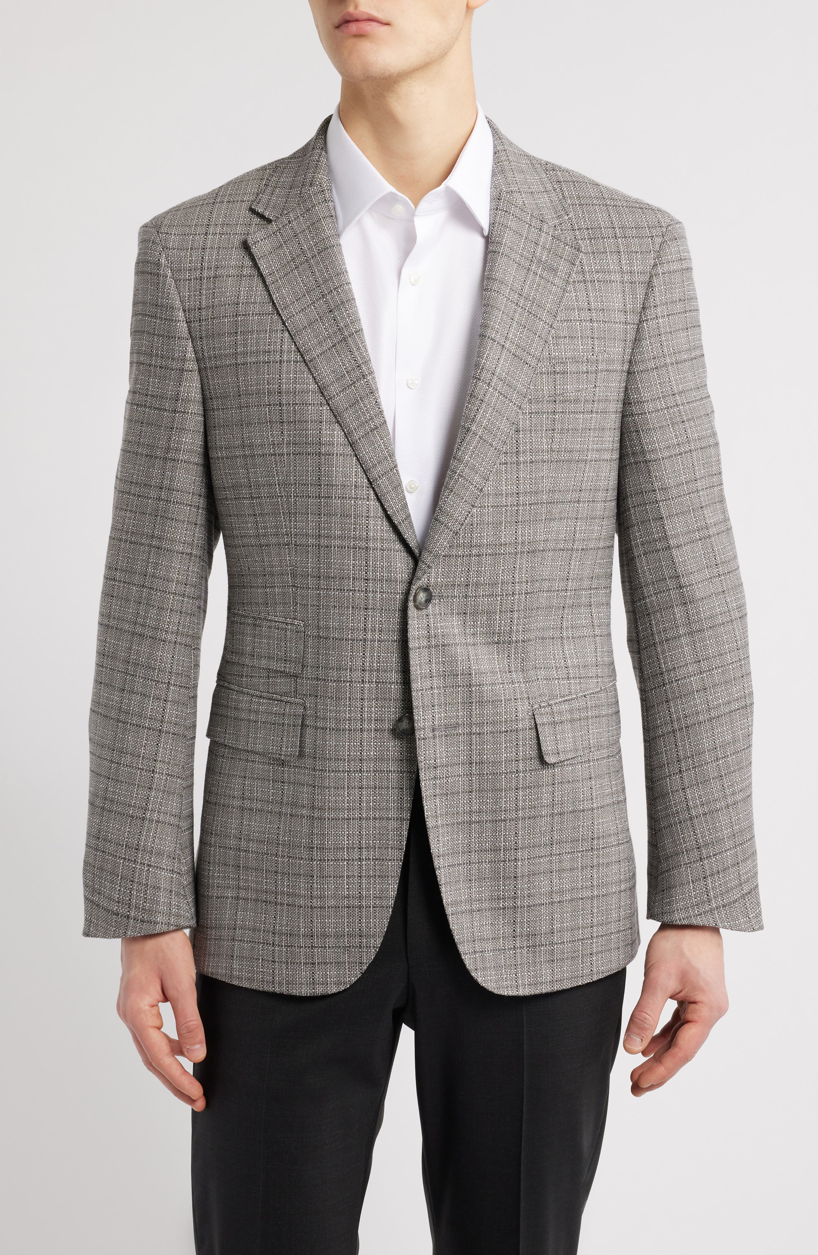 BOSS Jarrod Check Stretch Wool Sport Coat
