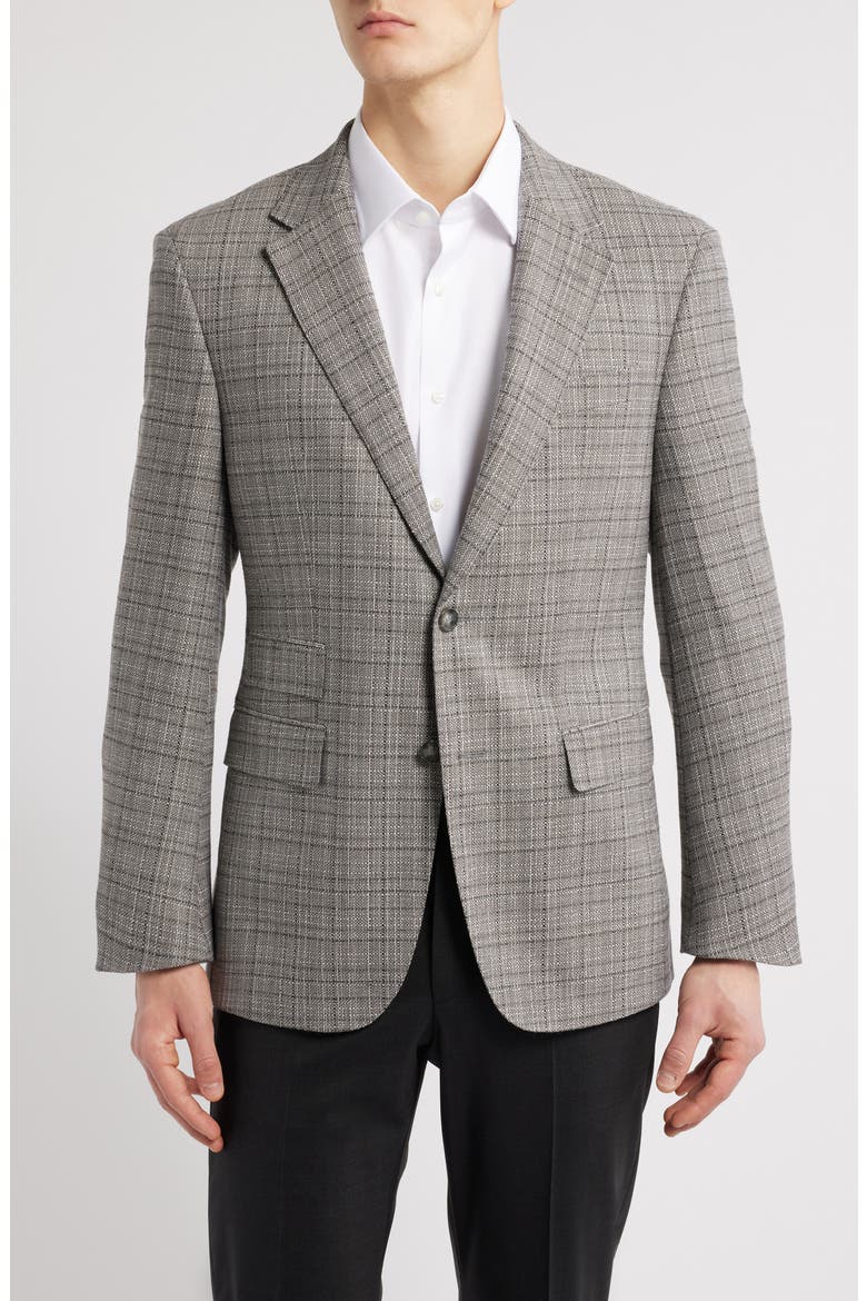 Jarrod Check Stretch Wool Sport Coat, Main, color, SILVER
