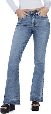 HINT OF BLU Release Hem Slim Flare Jeans