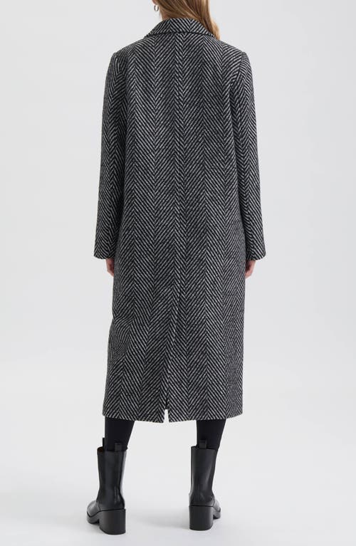Nvlt Chevron Double Breasted Coat In Gray