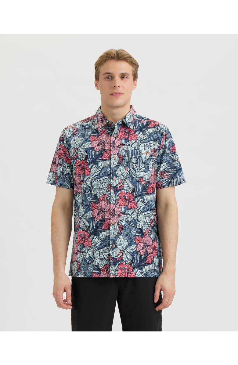 Salt Life Sailfish Blossom Woven Shirt, Main, color, Midnight