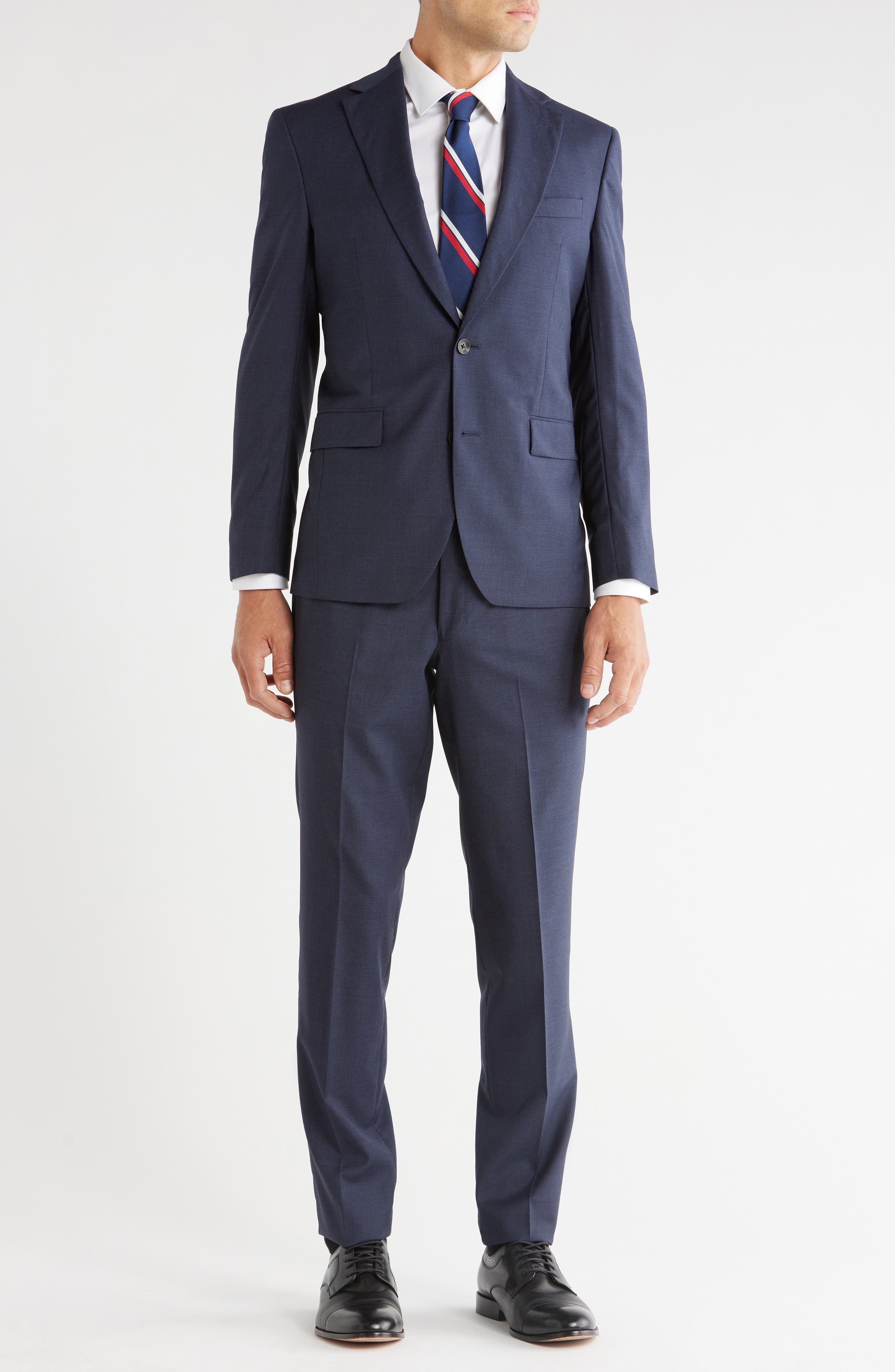 Jack Victor Esprit Solid Blue Wool Suit