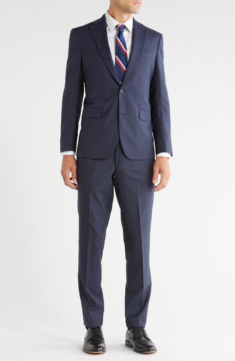 Esprit Solid Blue Wool Suit