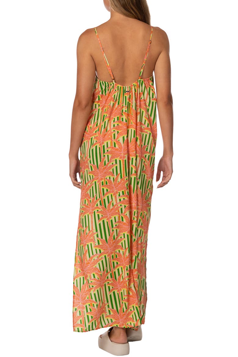 Blooming Stripes Debbie Cover-Up Maxi Dress, Alternate, color, OPEN GREEN