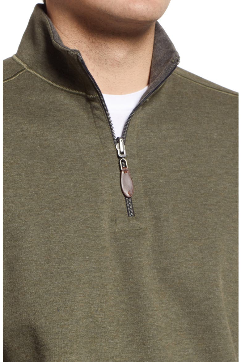 Reversible Quarter Zip Pullover, Alternate, color, OLIVE/ CHARCOAL