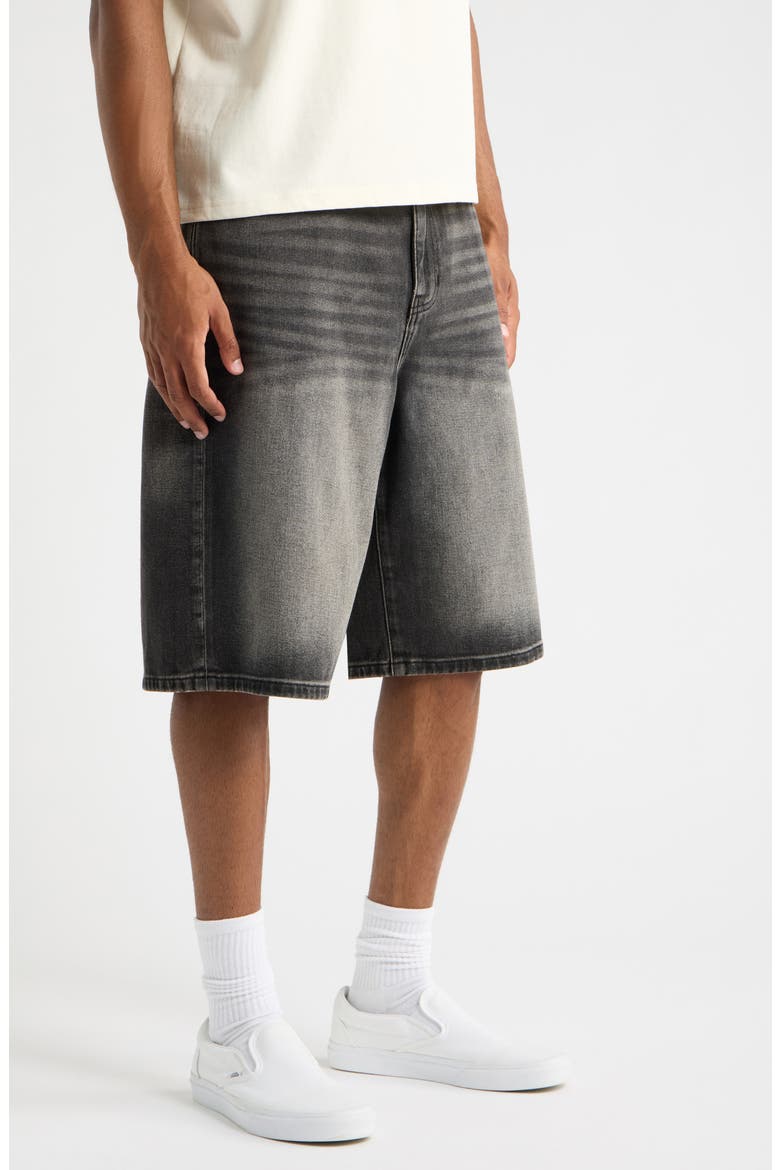 Clayton II Extreme Baggy Denim Shorts, Alternate, color, BLACK