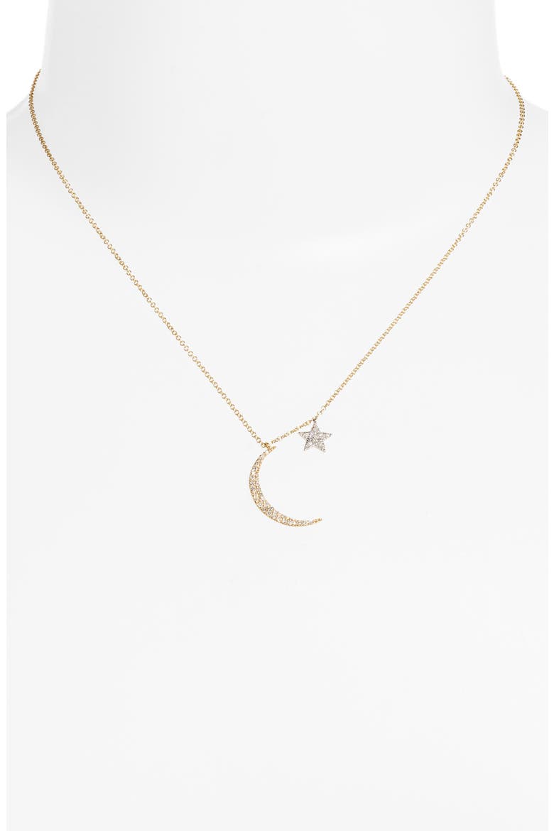 Moon & Star Diamond Pendant Necklace, Alternate, color, YELLOW