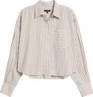 rag & bone Marin Stripe Cotton Crop Button-Up Shirt