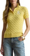 Lauren Ralph Lauren Natrissa Cable Stitch Cotton Polo Sweater
