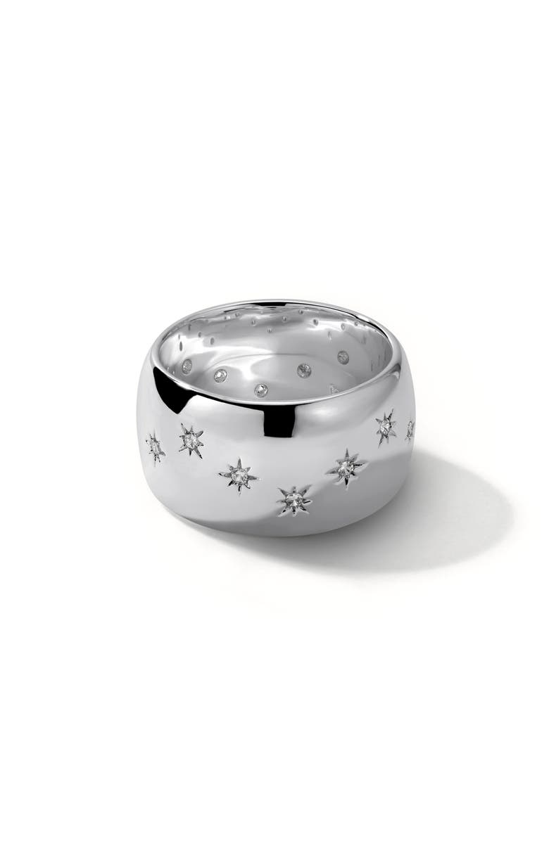 MIRANDA FRYE Celeste Crystal Star Band Ring, Main, color, Silver