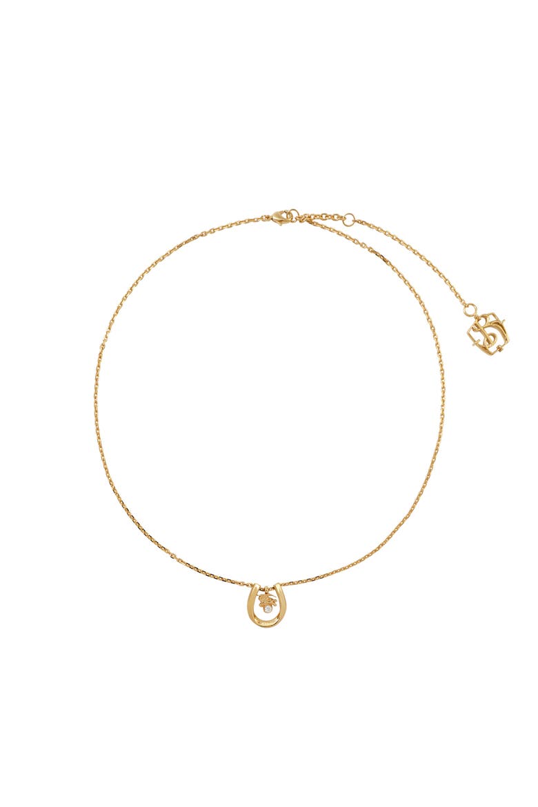 Horseshoe Necklace, Main, color, Gold/clear