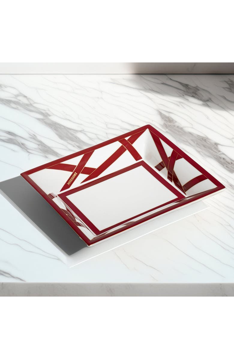 Missoni Nastri Bordeaux Rectangular Large Tray, Alternate, color, Bordeaux
