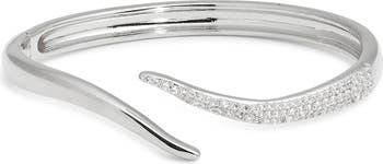 Cubic Zirconia Pavé Bypass Cuff Bracelet