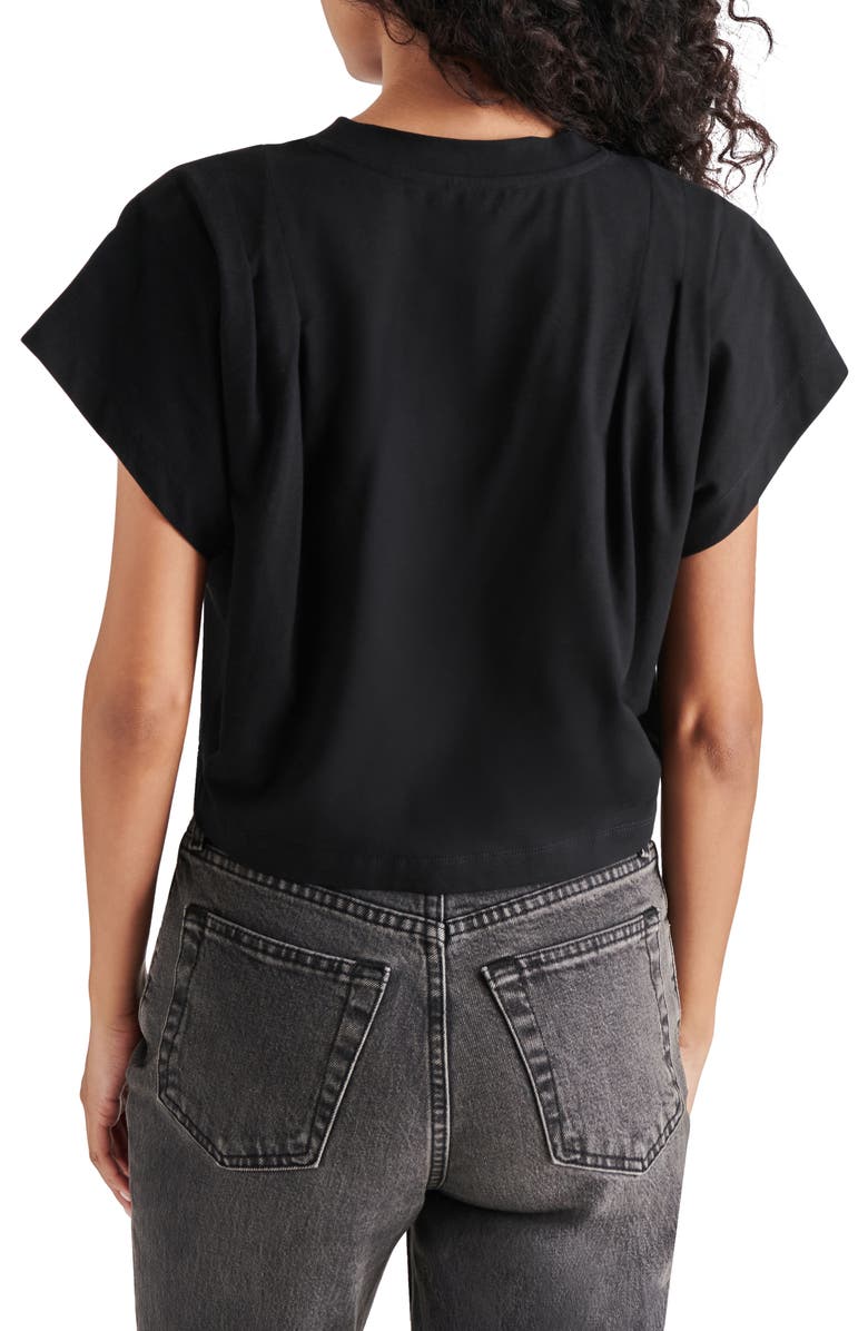 Steve Madden Noah Short Sleeve Top, Alternate, color, Black