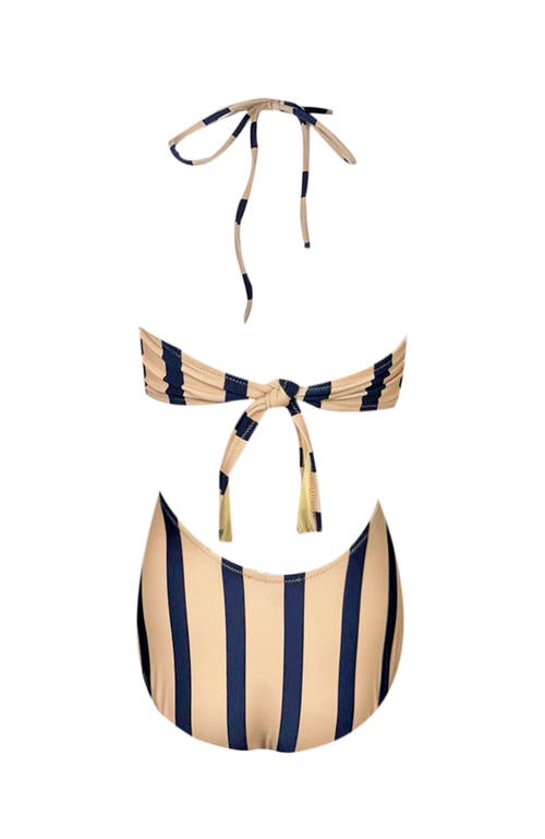 Nessi Byrd Kids' Striped Halter Neck One-piece Swimsuit
