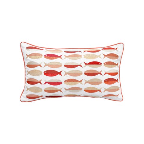 Coral Fish Pattern Indoor/Outdoor Lumbar Pillow Decor