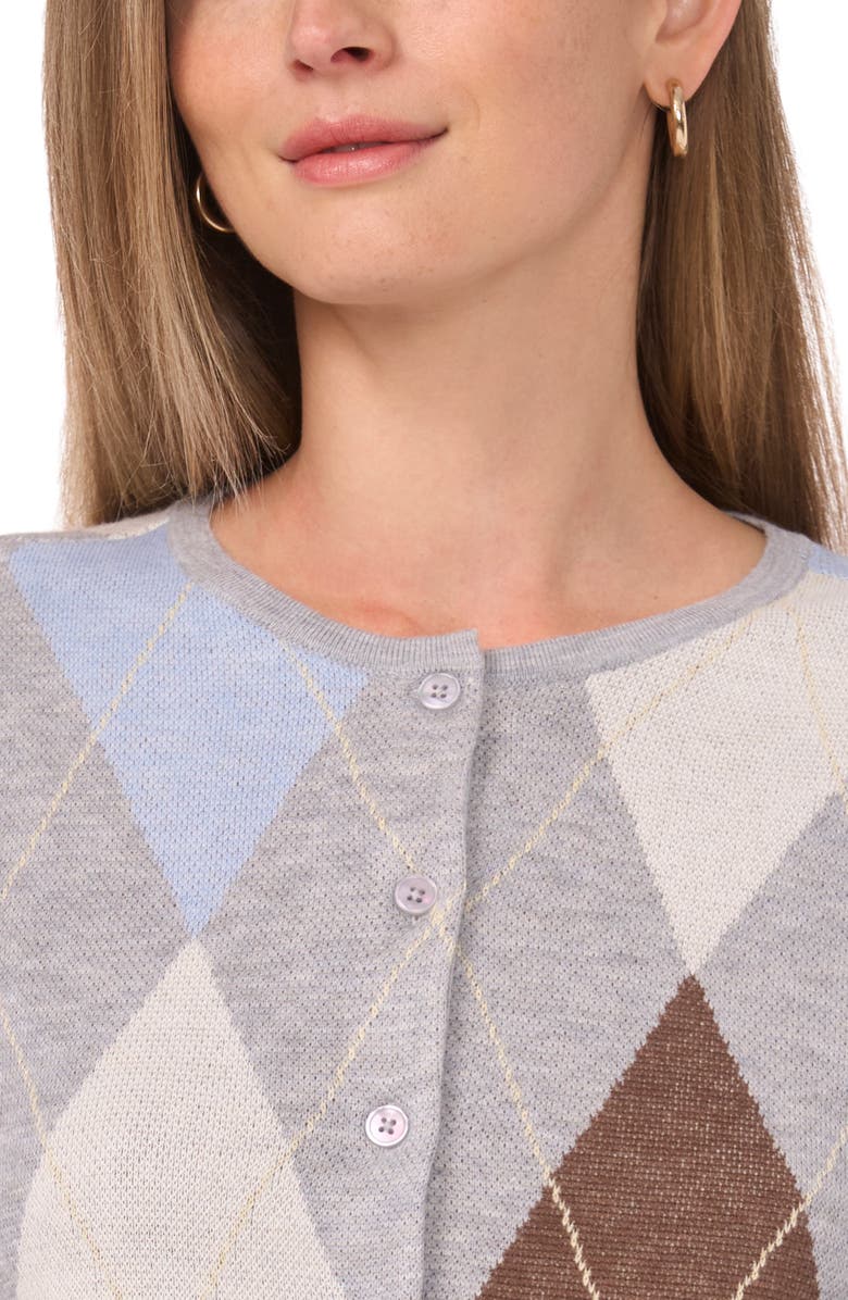 Halogen<sup>®</sup> Argyle Cardigan, Alternate, color, Light Heather Grey