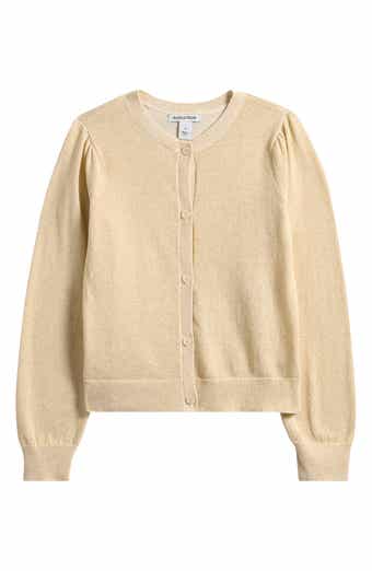 Nordstrom Kids' Sparkle Puff Shoulder Cardigan