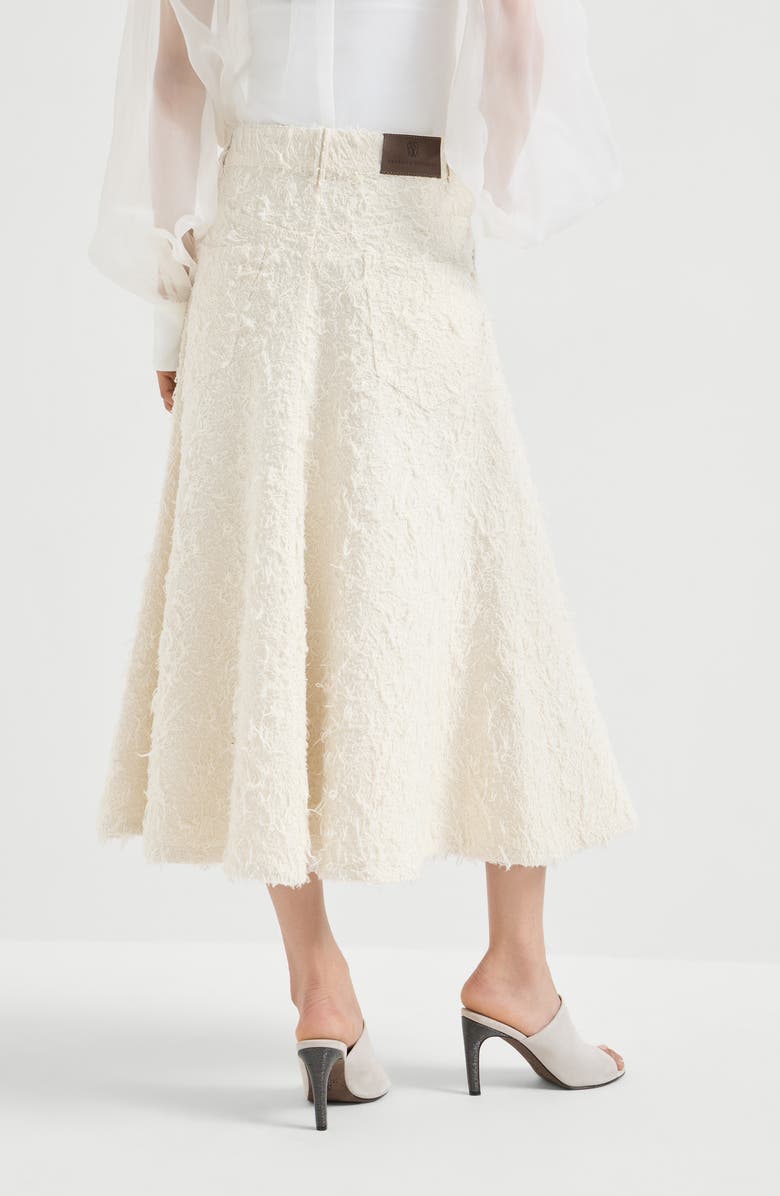 Brunello Cucinelli Five-pocket flared skirt, Alternate, color, Ivory