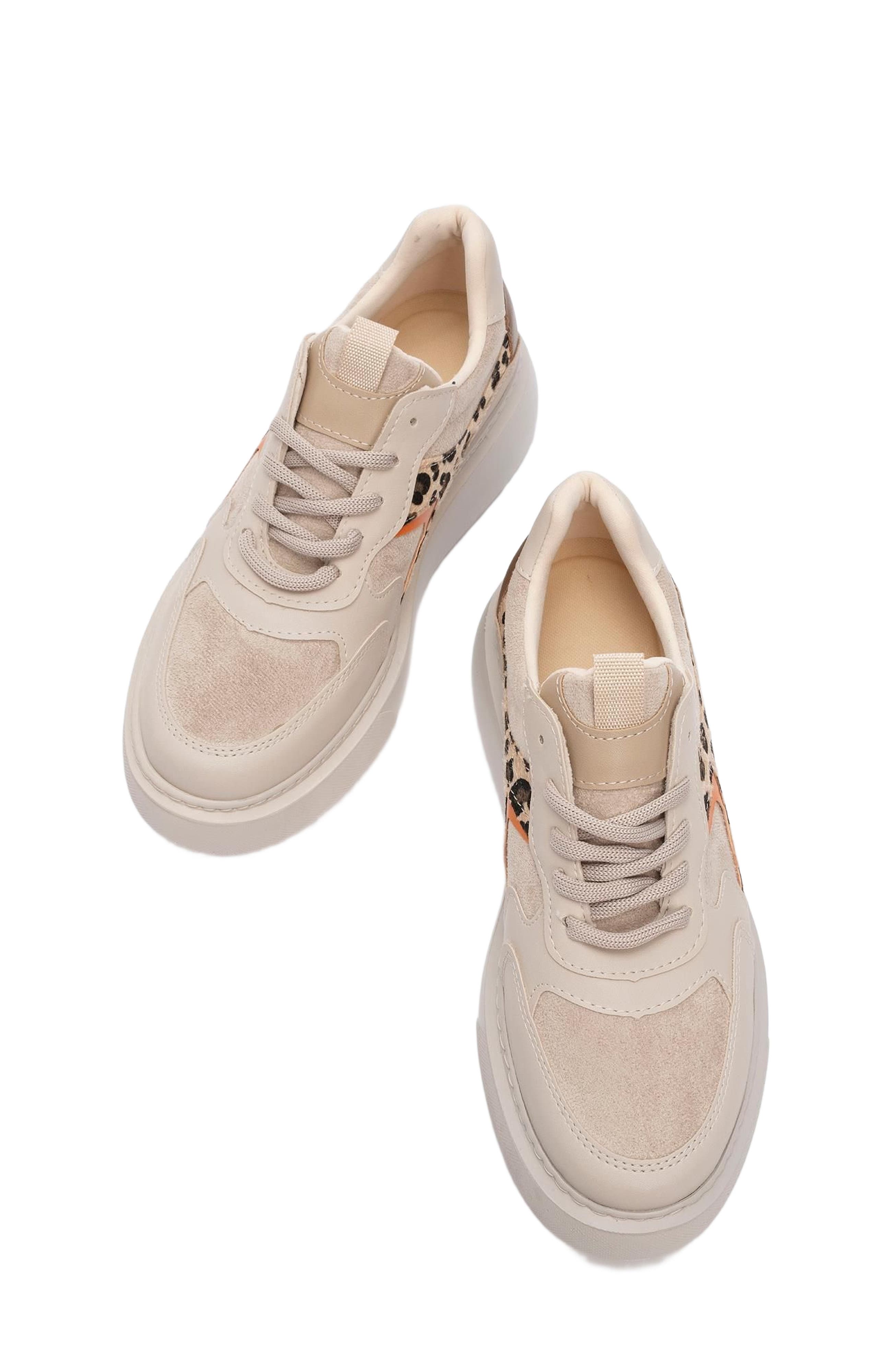 Ida Platform Fashion Sneakers, Alternate, color, Beige