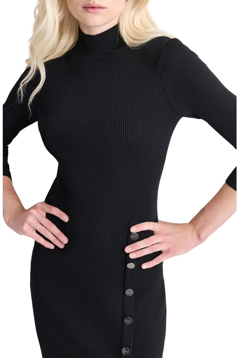 Mock Neck Long Sleeve Sweater Dress, Alternate, color, BLACK