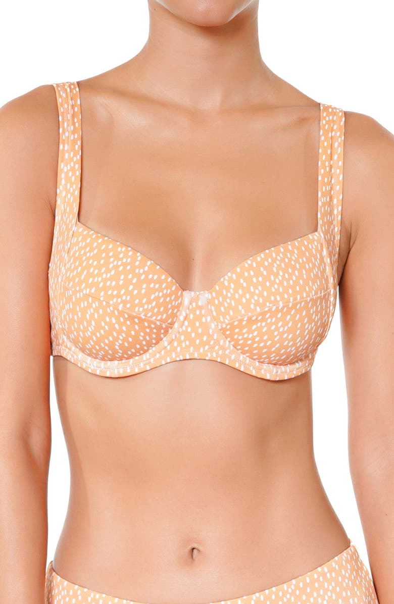 Huit Sorbet Underwire Bikini Top, Main, color, Orange