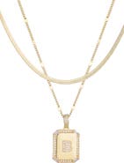 Adornia Initial Tag Pendant Necklace