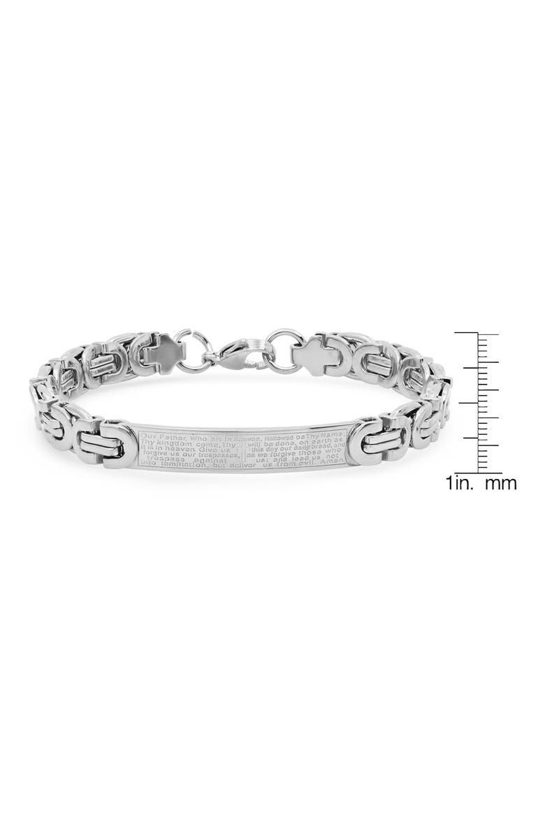Men's Stainless Steel Lord's Prayer ID Bracelet, Alternate, color, METALLIC