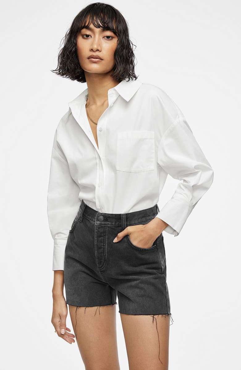 ANINE BING Bonnie Raw Hem Cutoff Denim Shorts, Alternate, color, 