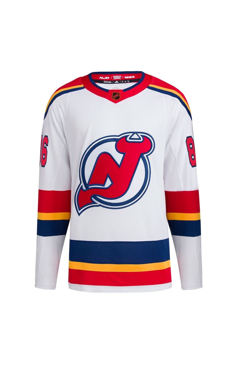 adidas Men's adidas Jack Hughes White New Jersey Devils Reverse Retro 2.0 Authentic Player Jersey, Alternate, color,