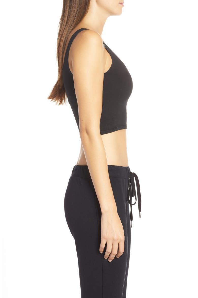 Fitted Crop Tank, Alternate, color, BLACK
