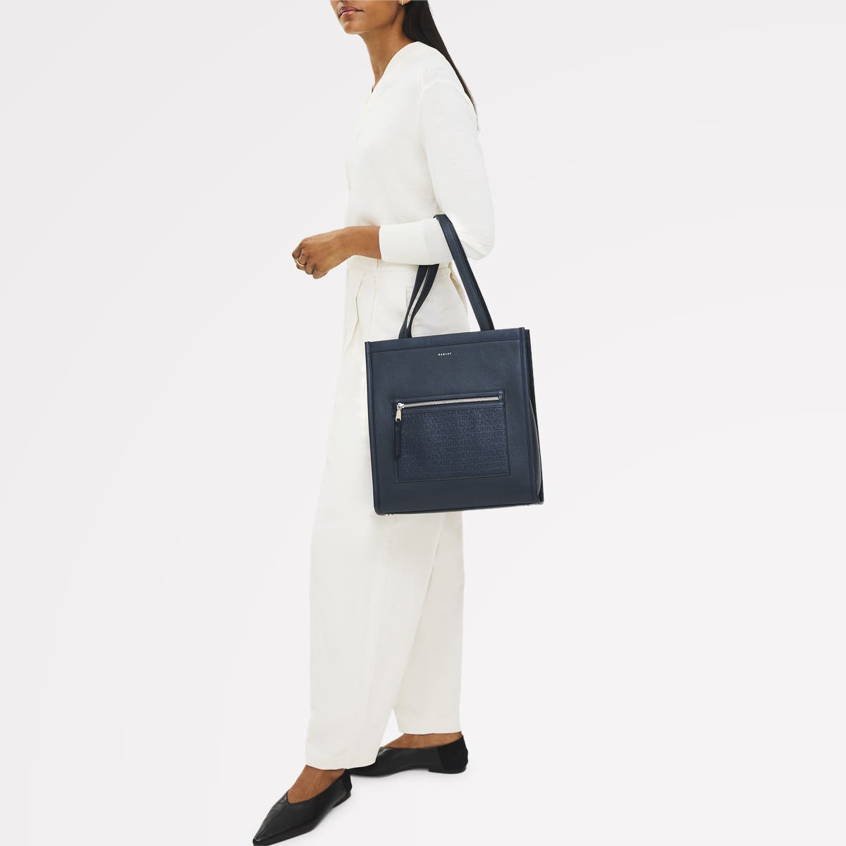 Radley Alba Place - Logo Medium Ziptop Tote Bag, Alternate, color, Ink