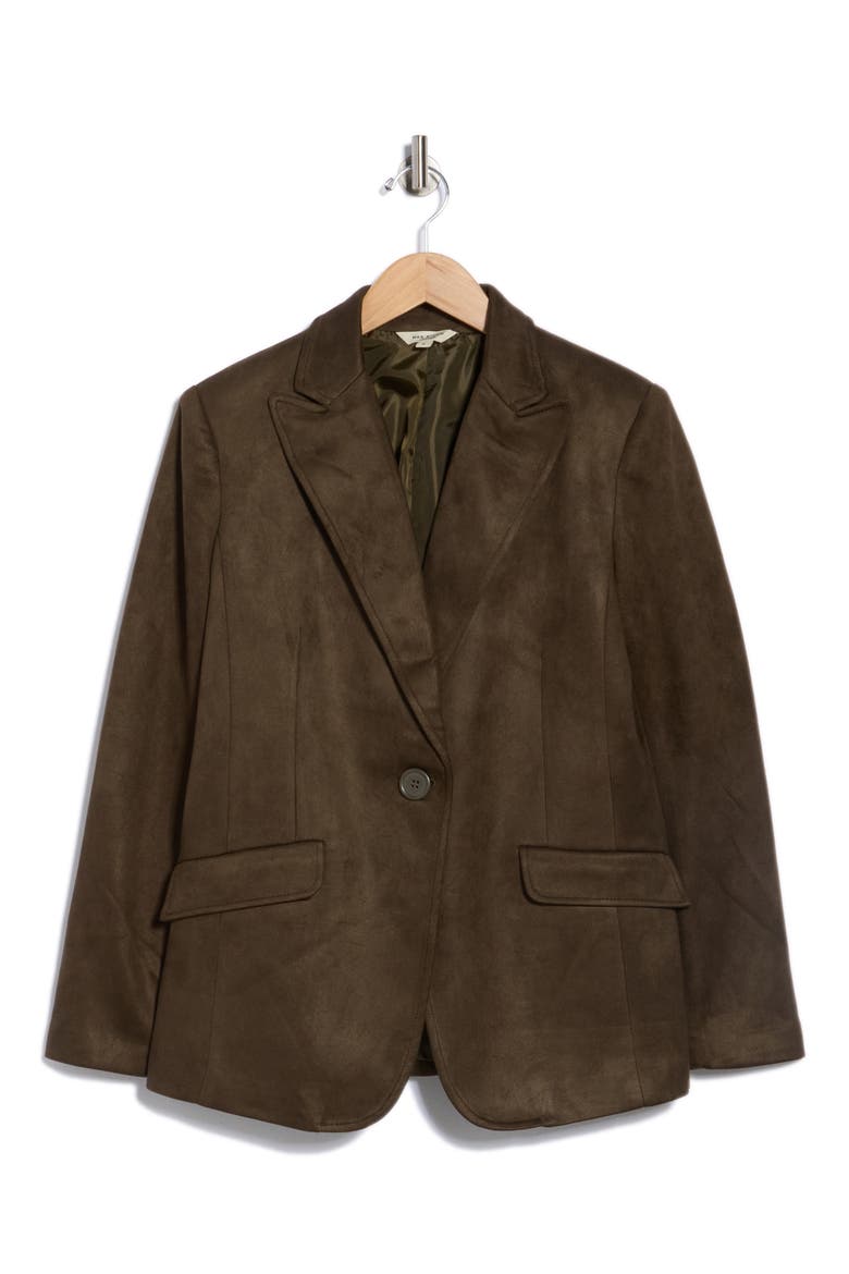 Faux Suede Blazer, Alternate, color, LODEN