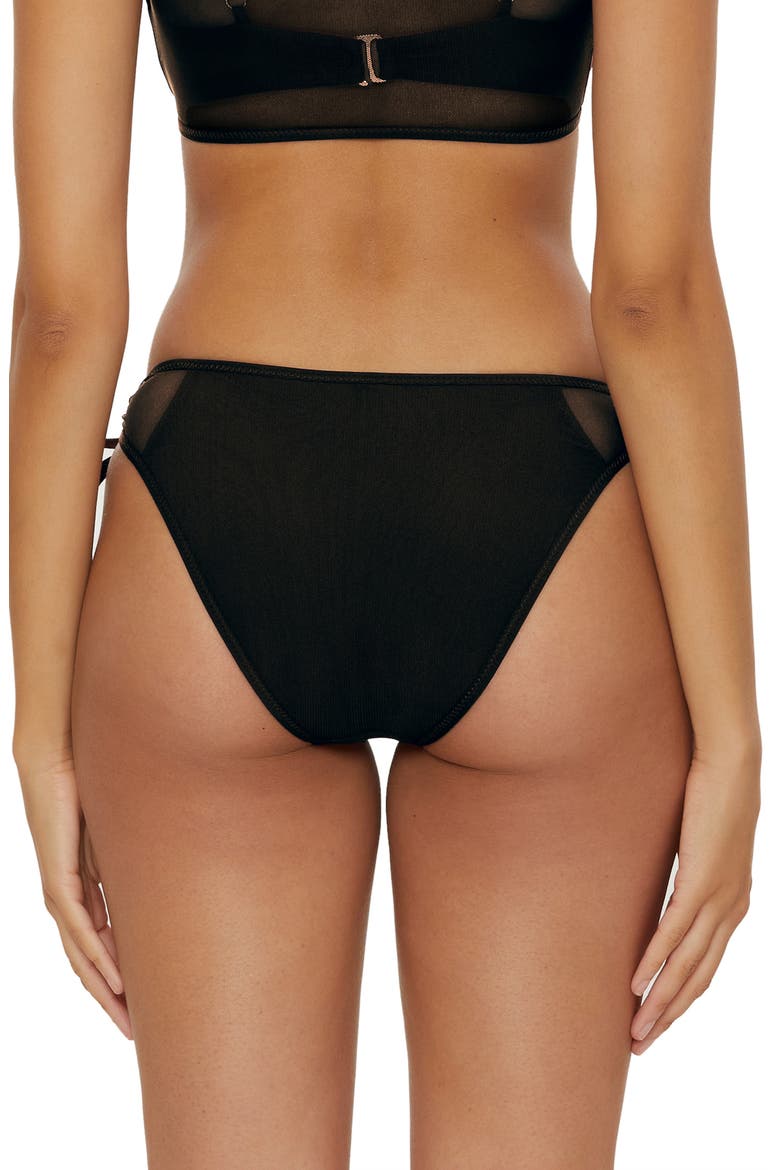 Muse Cutout Side Tie Bikini Bottoms, Alternate, color, BLACK