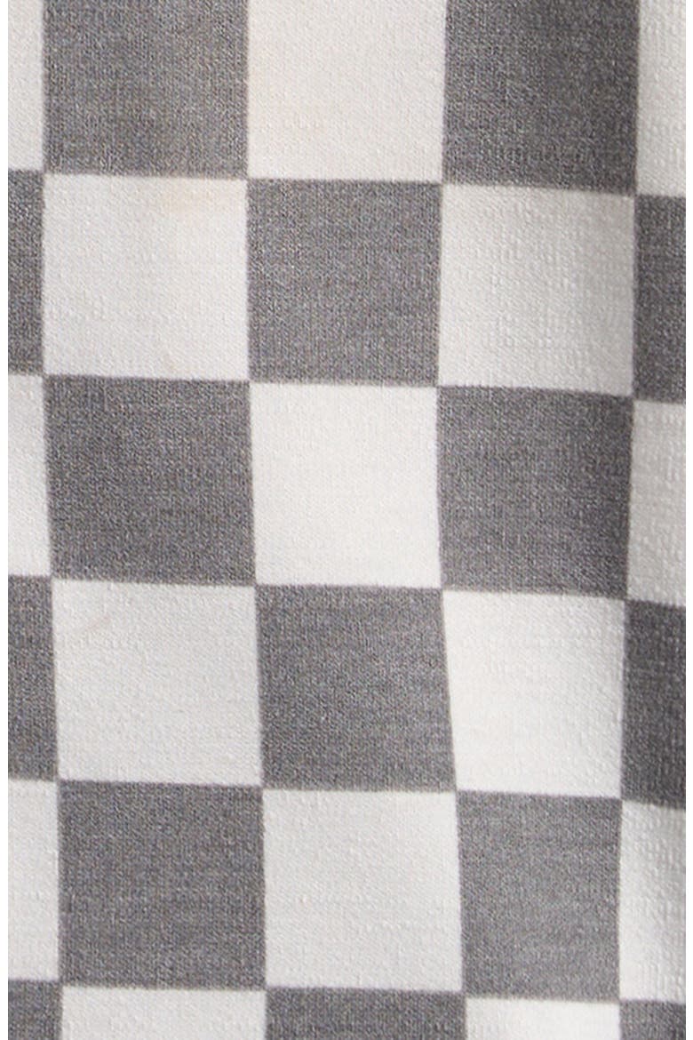 Kids' Checkerboard Print Button-Up Shirt, Alternate, color, LIGHT GREY