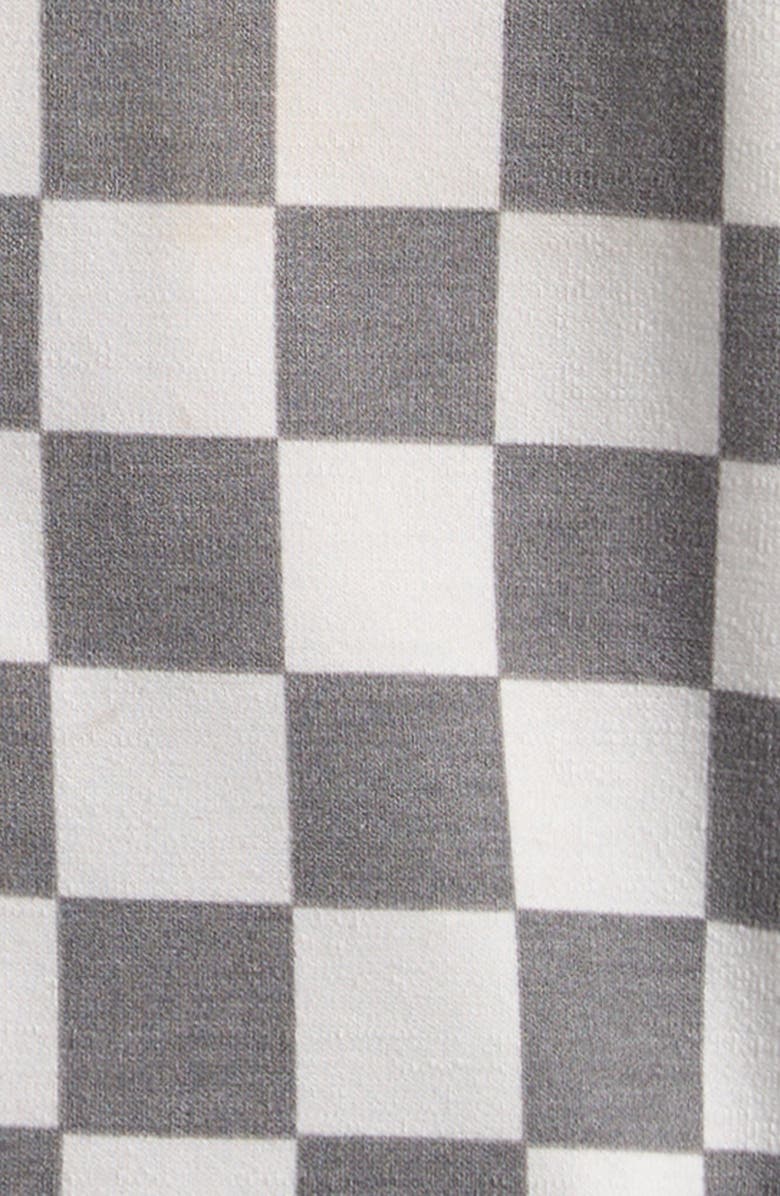 MILES THE LABEL Kids' Checkerboard Print Button-Up Shirt, Alternate, color, Light Grey