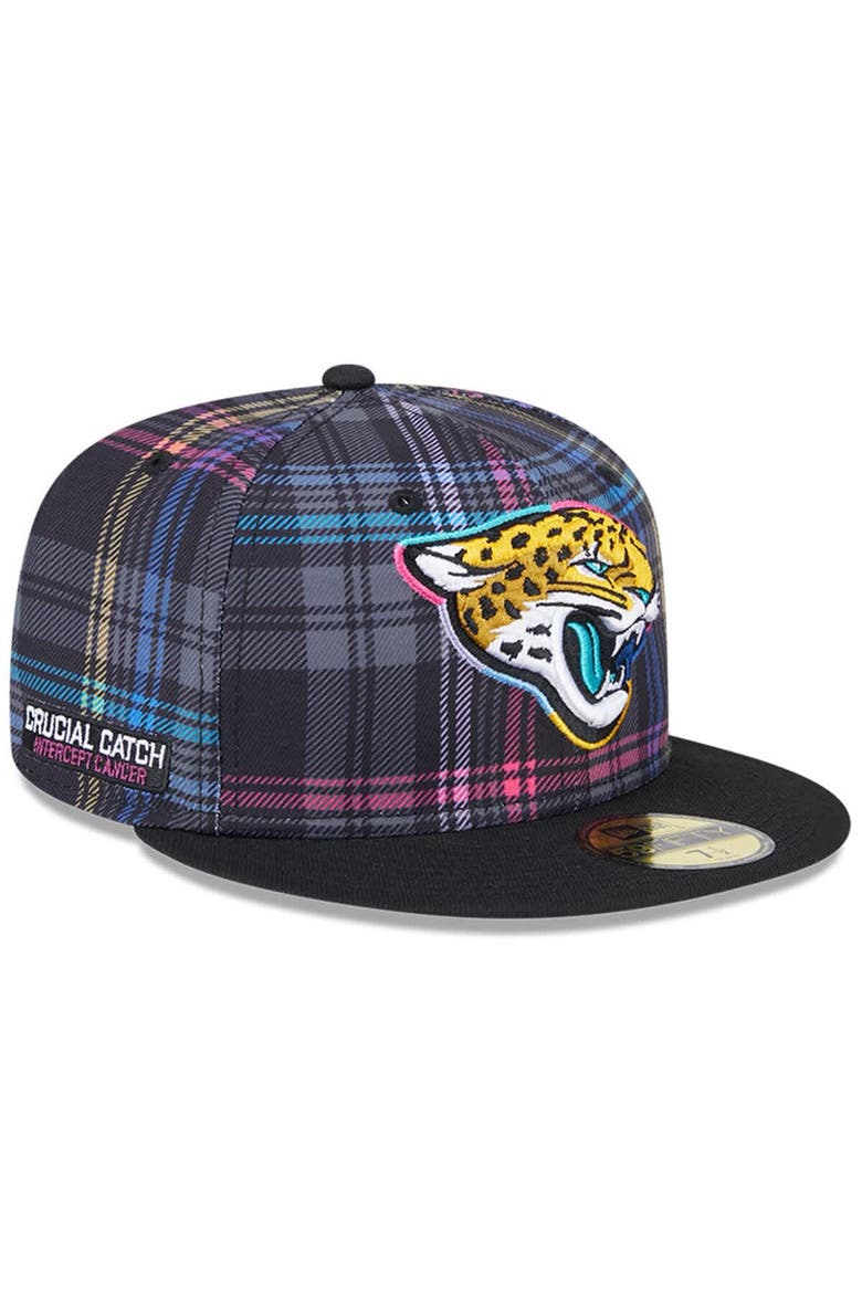 Men's New Era Black Jacksonville Jaguars 2024 NFL Crucial Catch Plaid 59FIFTY Fitted Hat, Main, color, Black