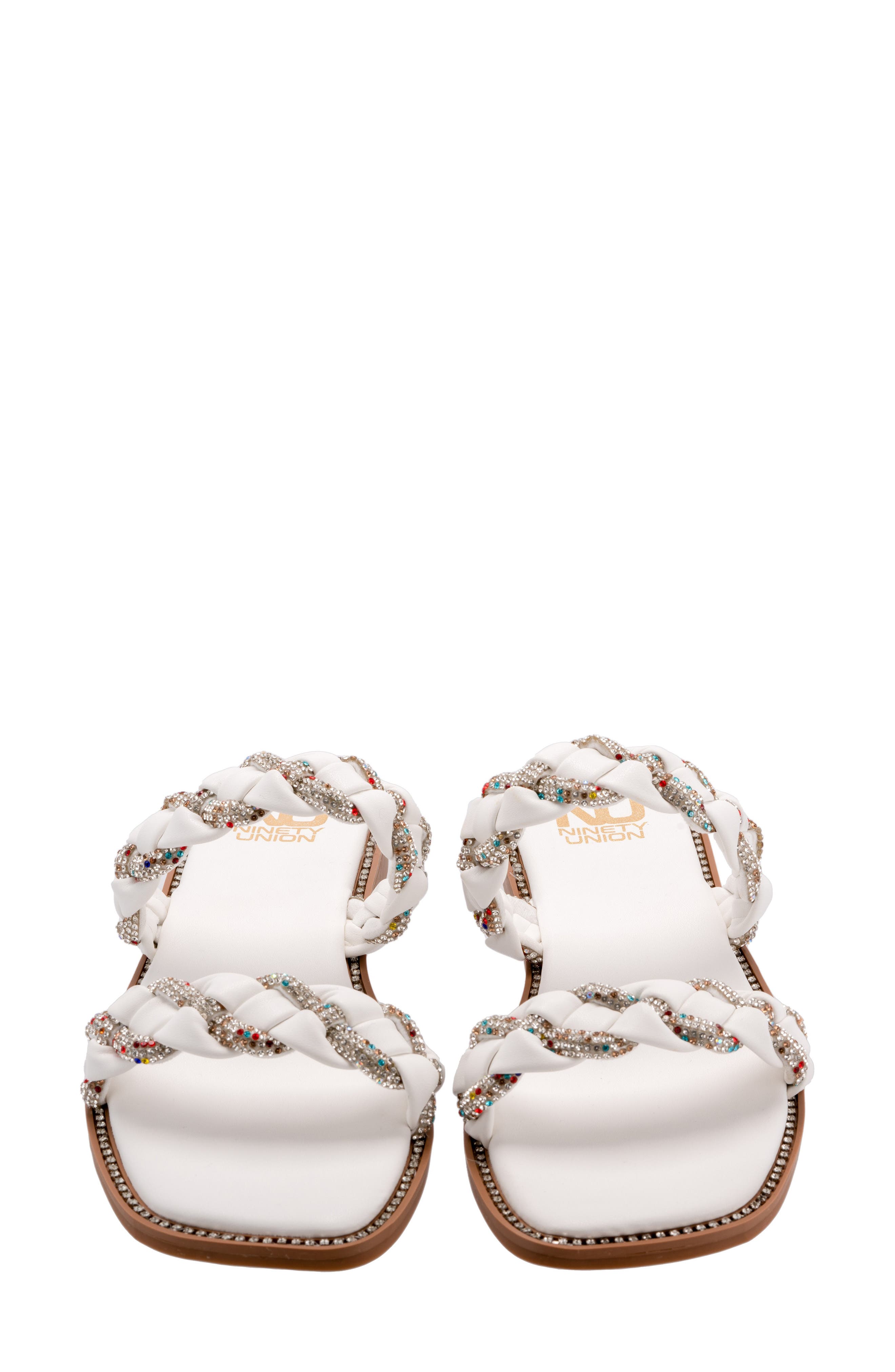 NINETY UNION Sunny Embellished Slide Sandal, Alternate, color, White