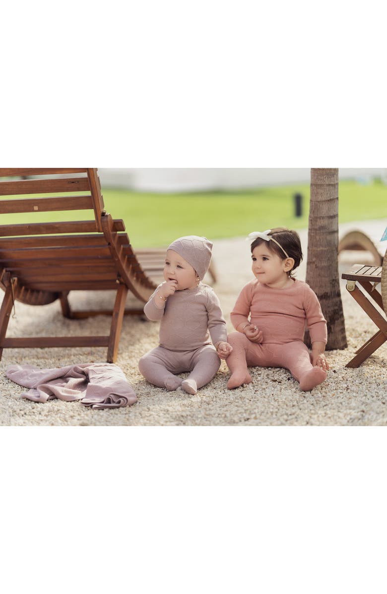 Manière Honeycomb Scallop Footie, Alternate, color, Mauve