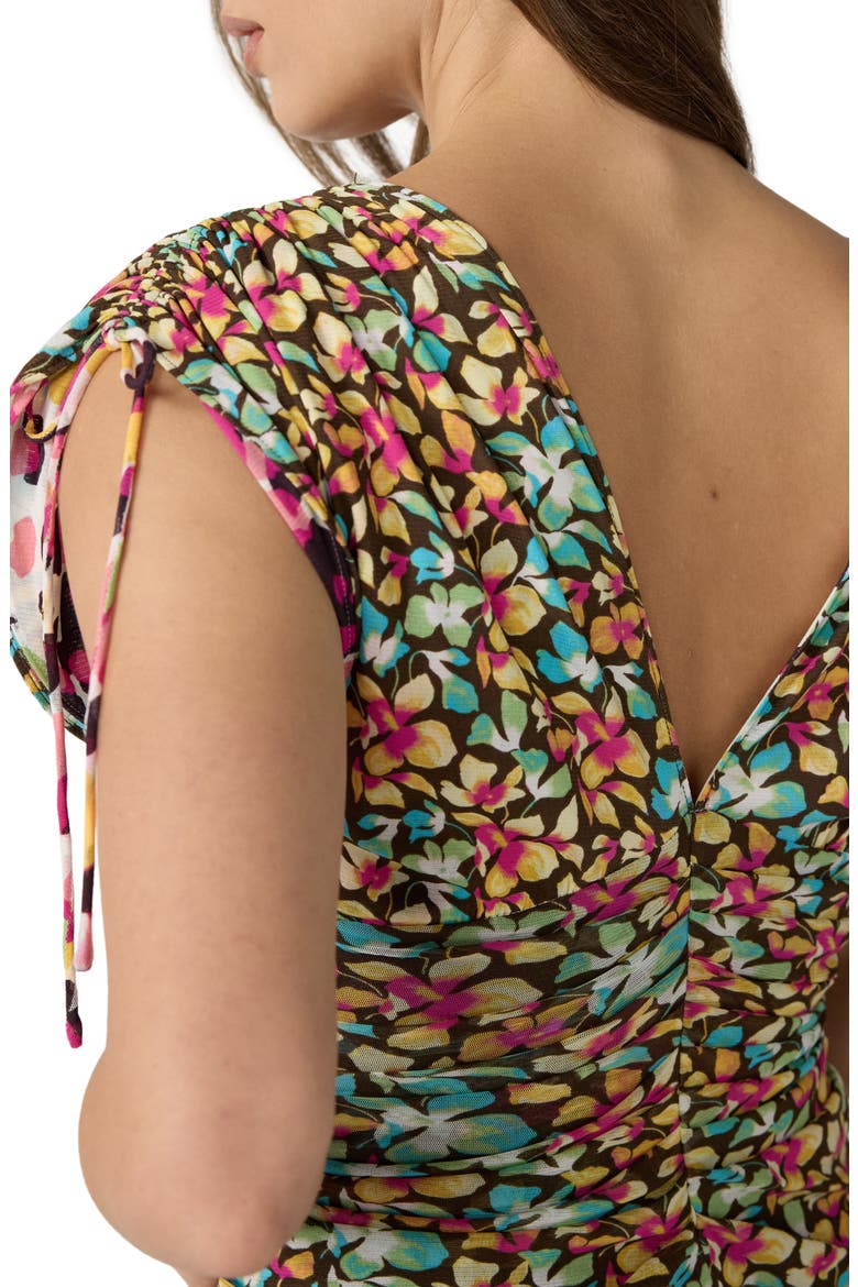 Ella Floral Midi Dress, Alternate, color, SHERBET PONY MULTI