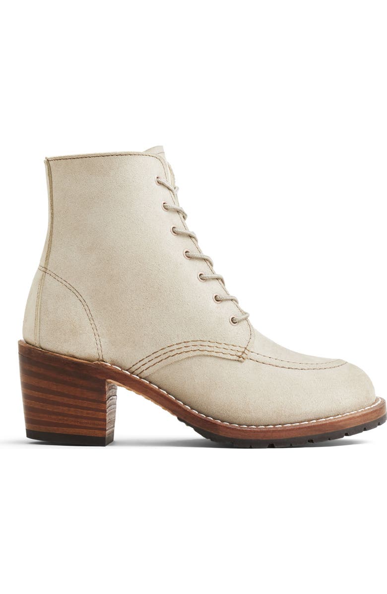 Red Wing Heritage Clara Roughout Leather Boot, Main, color, White Sand Mohave