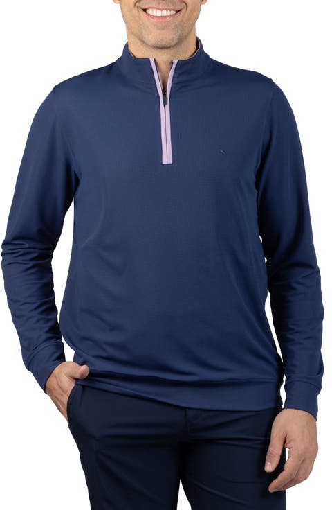 Micro Grid Quarter Zip Performance Pullover