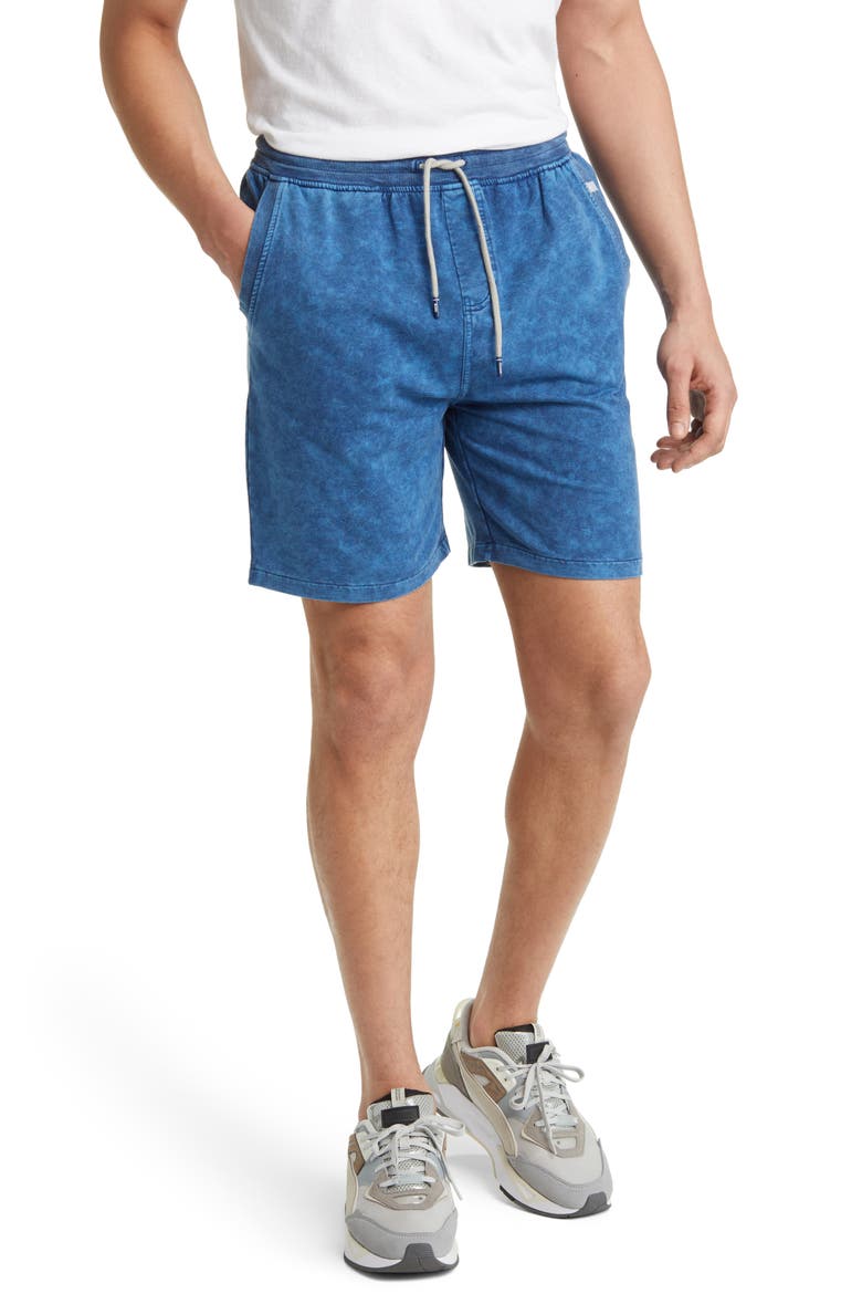 Acid Wash Fleece Shorts, Main, color, NAVY